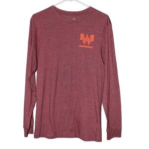 Whataburger Licensed Long Sleeve Tee Shirt Maroon Size Small NWT